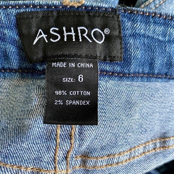 Ashro Boho Snap Front Cropped Jeans Size 6 - Picture 9 of 10